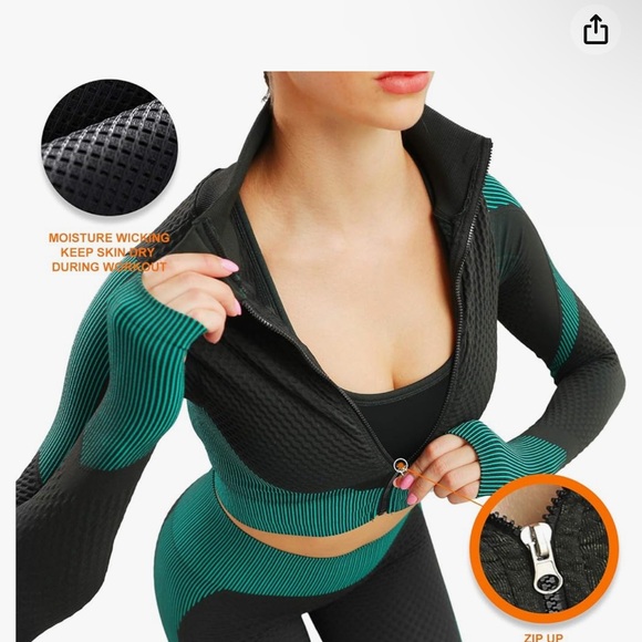 NWOT no brand Workout Seamless Outfits for Women 2 Piece sz 2-4 athletic - Picture 3 of 8